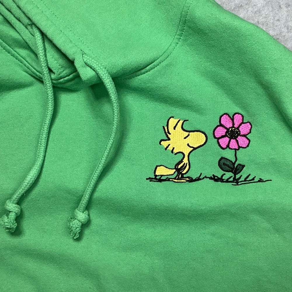 Freeze Peanuts Snoopy Let Love Grow Green Hoodie Sweatshirt Small 4-6 - Picture 4 of 6